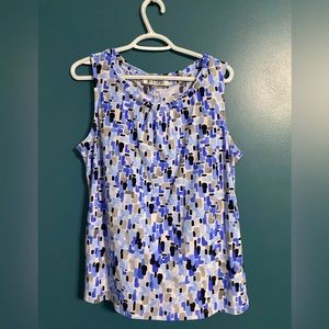 Very cute top for work or casual wear, blue and gray tones